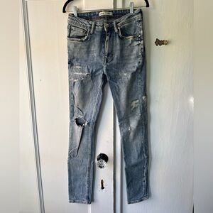 Zara Light Blue Skinny Distressed Men's Jeans
